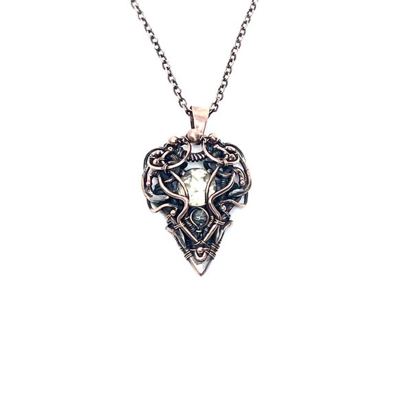 Citrine crystal gemstone copper wire wrapped handmade - Picture 3 of 9